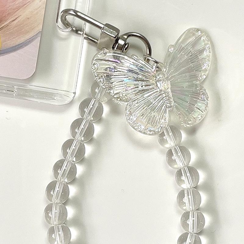 Acrylic Clear Double Card Protective Cover Elastic Keychain Public Transportation Card Small Card Access Control Card Cover