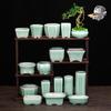 Ceramic Purple Clay Succulent Bonsai Pot - High-End Glazed Mini Flower Pot 
