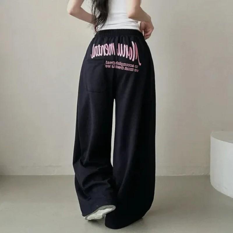 Womens Wide Leg Loose Fit Printed Casual Trousers High Waist Streetwear Pants 2025