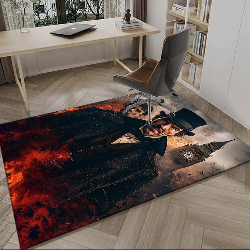 Sherlock Victorian Mystery Carpet, Kitchen Rugs, Yoga Mat, Non-Slip Mats, Rug for Bathroom, Living Room Bedroom, Camping Rugs Christmas Gift