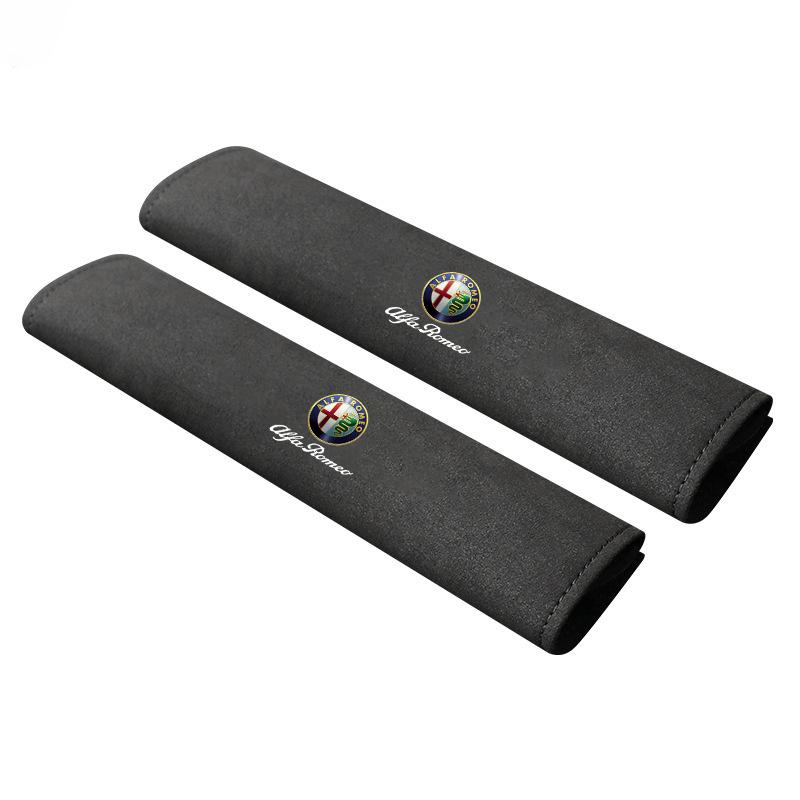 Car Stickers For Alfa Romeo 2Pcs Car Seat Belt Cover Shoulder Pad For Alfa Romeo Giulia Stelvio Giulietta 156 159 147 Mito Tonal