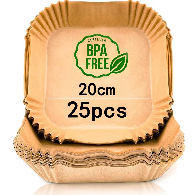 Air Fryer Backpapier 25/50/100/150 Stück für 4,5-8L/7-12L Körbe 16/20/23cm XXL Quadratische Air Fryer Zubehör für Ninja, Cosori,