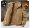 Men's Plus Velvet Thick Flight Jacket - Autumn/Winter Casual Solid Color Sports Coat