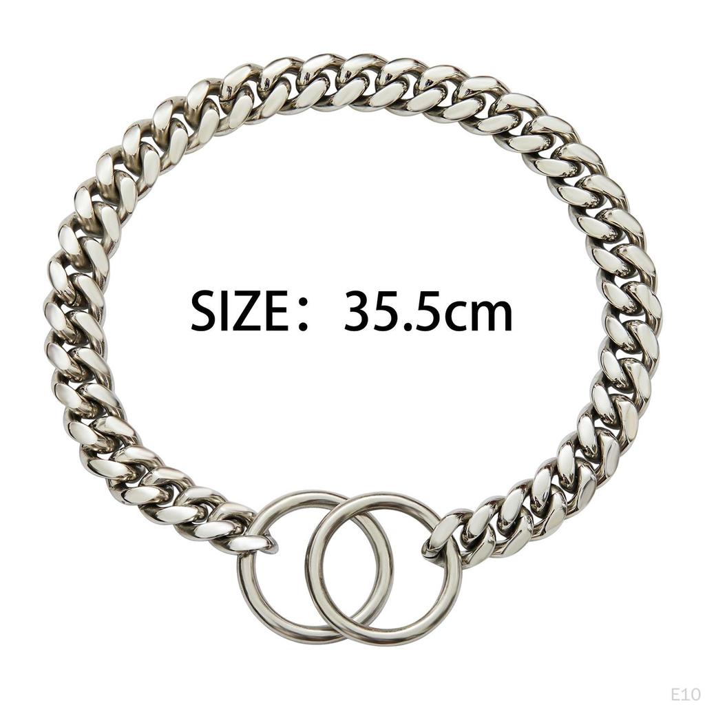 Large Dog Chain Collar Training Stainless Steel Chew Proof Necklace Choker