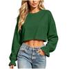 Women's Oversized Cropped Neck Sweatshirt for Casual Daily Wear