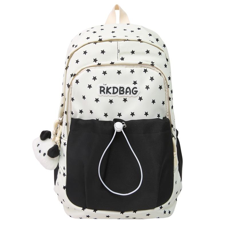 

Middle School Student Schoolbag Large Capacity Backpack Nylon Computer Bag Outdoor Travel Commuter Backpack чорний