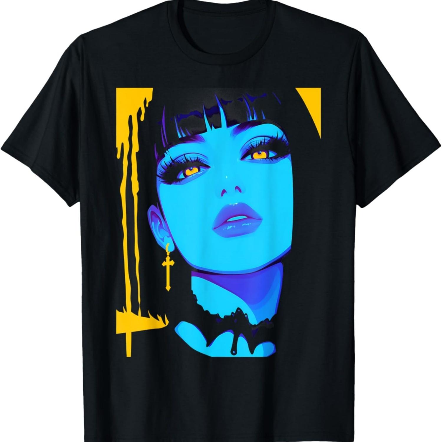 Киберготика Киберкор Гранж Панк Готическая Девушка Альтернатива Аниме Манга Футболка(15) S