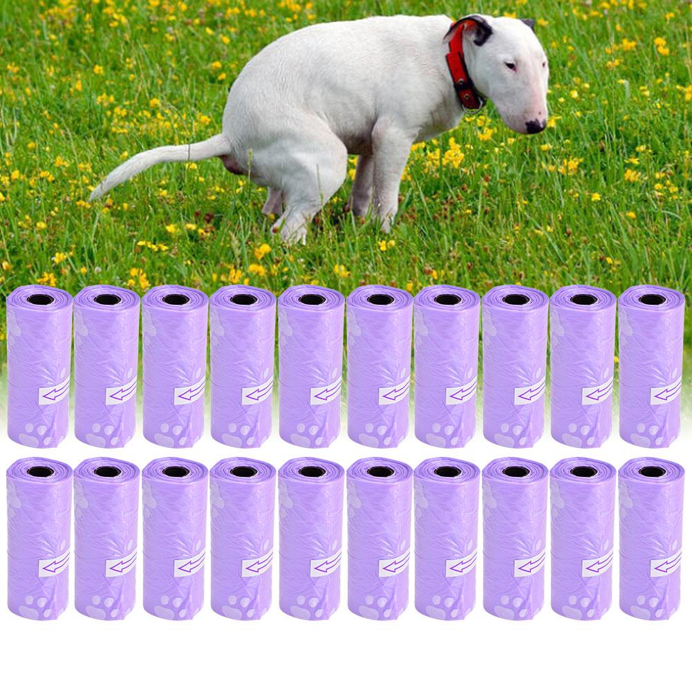 20 Rolls Garbage Clean Up Heart Bag Pet Dog Cat Waste Poop Pick Up Bag Black