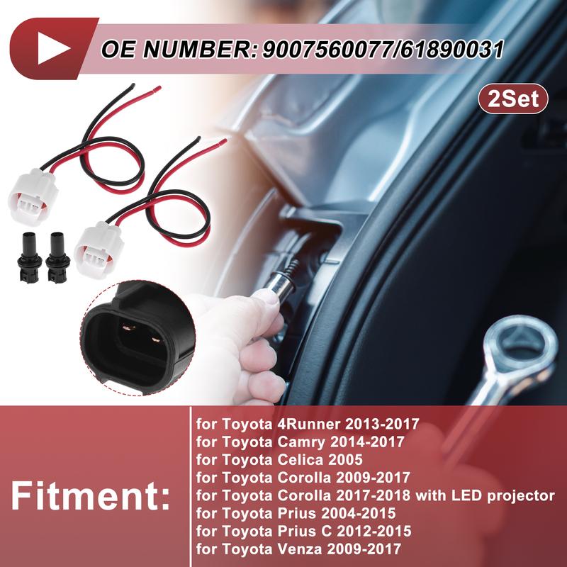 X Autohaux Side Marker Light Socket Wiring for Toyota 4Runner 13-17 No.9007560077