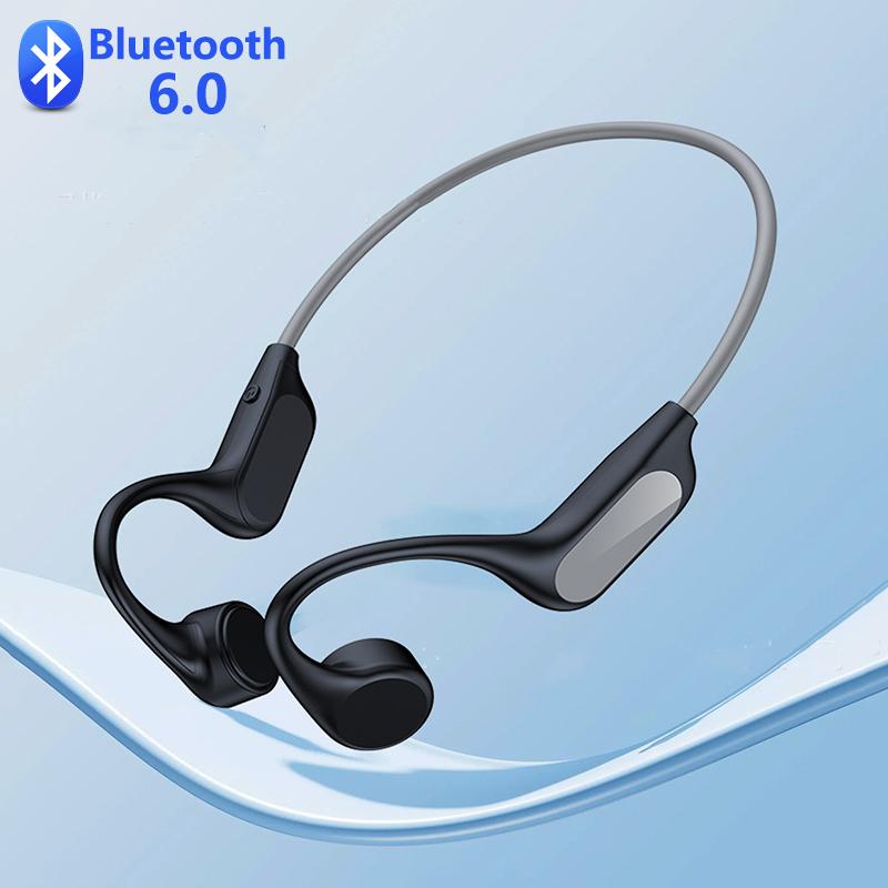 Ture Bone Conduction Headphones Bluetooth 6.0 Earphones Waterproof Wireless Sport Headsets with Mic for Workout Running