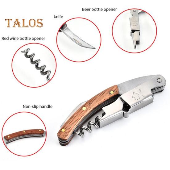 Bottle Opener Foldable Remove Beer Caps Wide Application Durable Manual 3-in-1 Bottle Opener Corkscrew with Cutter Household Supplies