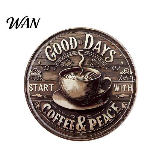 Outdoor Wall Decor Round Art Sign Retro Style Metal Welcome Rustic Patio for Front Door Bedroom Bathroom Bar Decoration Weatherproof