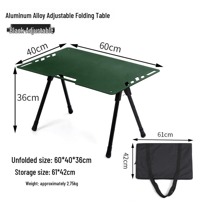 Black Folding Portable Tactical Outdoor Camping Table - Lightweight & Multifunctional for Picnic & More