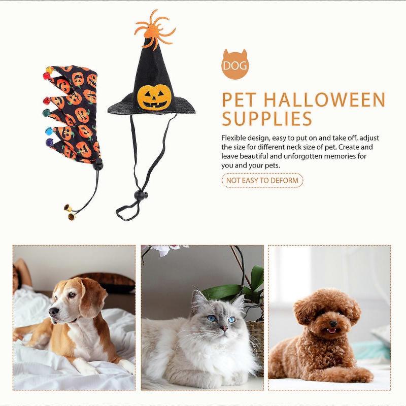 Pet Dog Costume Hat for Party Decoration 3Sets Assorted Color Neckerchief