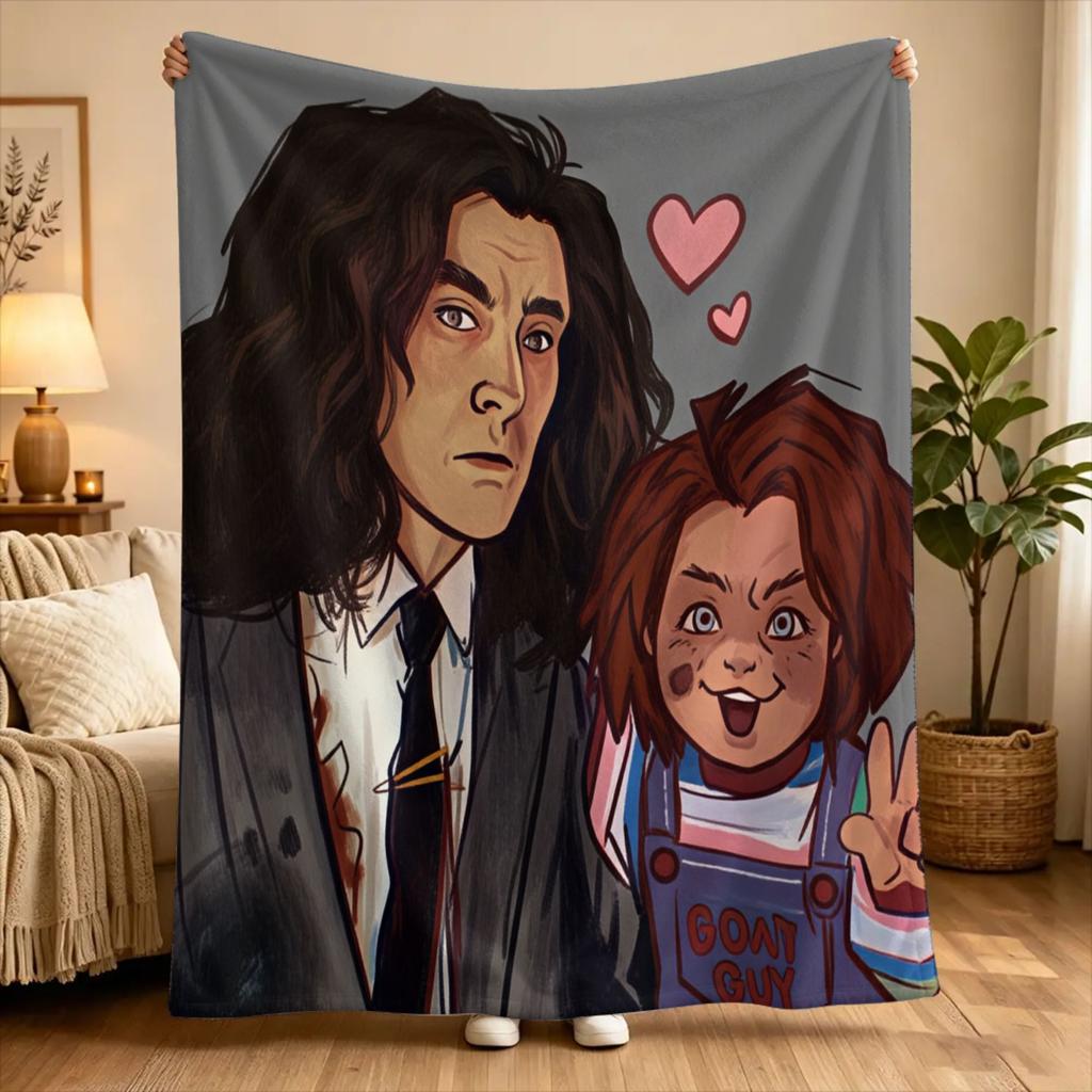 Play Chucky Slasher 1988 Warm Blanket  Picnic Plush Throw Blanket Fluffy Living Room Flannel Bedspread Sofa Bed Cover