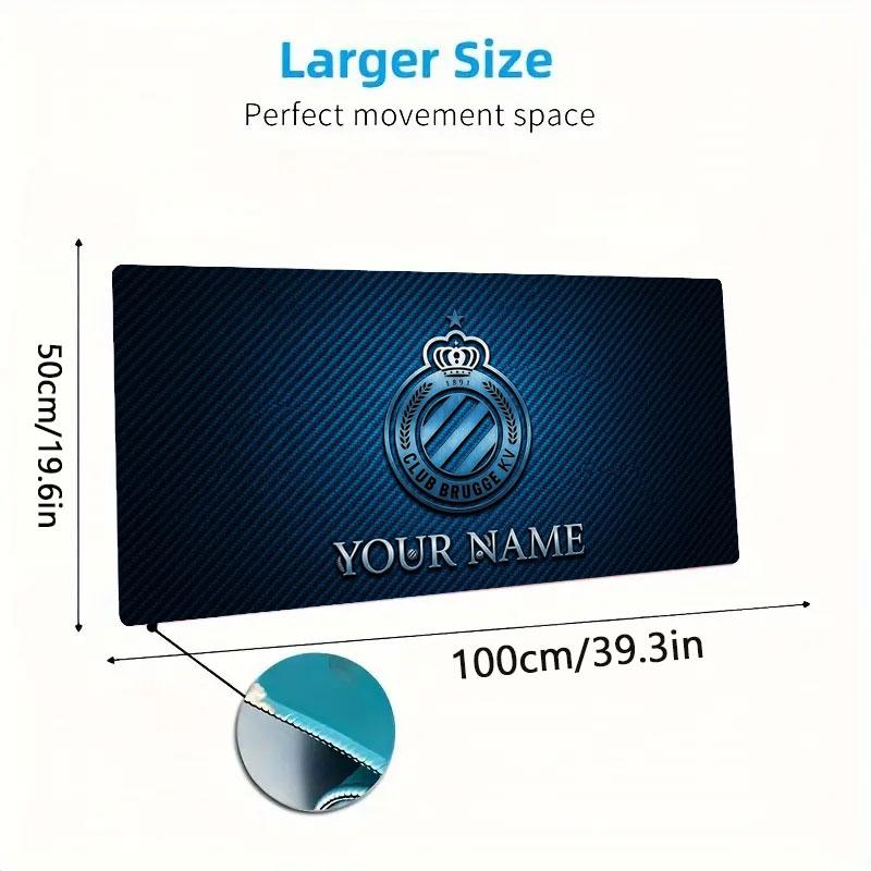 Club Brugge KV Custom Name Large Size Mouse Pad Large Gaming Table Cushion Non-slip Laptop Tablet Big Mousepad XXL Mat Mini PC Playmat With Lock Edge
