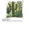 Cactus Pattern Pillowcase Vivid Plant Printing Standard Size Pillow Cover with Hidden Zipper Home