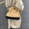 Lingge Chain Bag Vintage Bucket Bag Women's Stitching Shoulder Bag Commuter Crossbody Bag