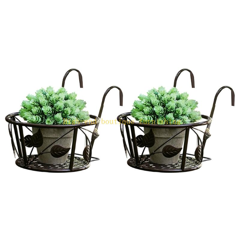 Modern Metal Hanging Planter Rack Indoor Outdoor Balcony Gardening Storage бронзовый