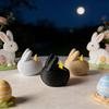 Easter Bunny Candle Holder with LED Candle Mini Rabbit Candle Stand Candlestick Table Centerpiece Holiday Party Decoration Ornament