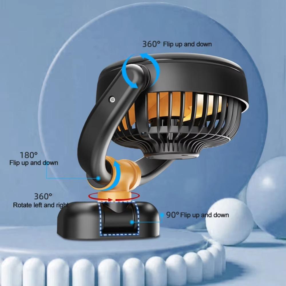 Folding Air Circulator Fan 5V/12V/24V Small Fan Dashboard Air Vent Fan  Auto SUV