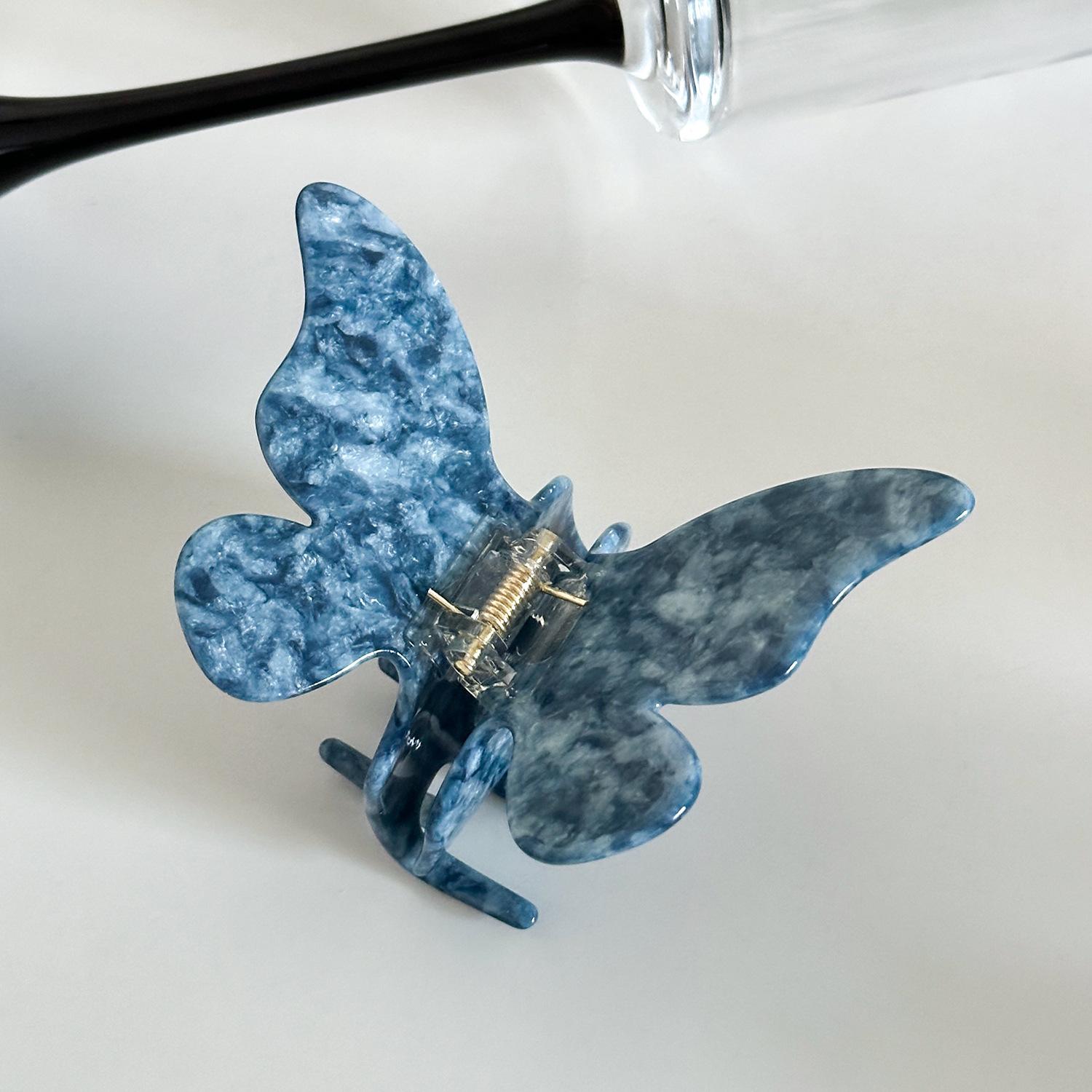 

Hair Butterfly Fashionable Claw Clip Made From Acetate Perfect For Women In Colors Stunning Marble Blue