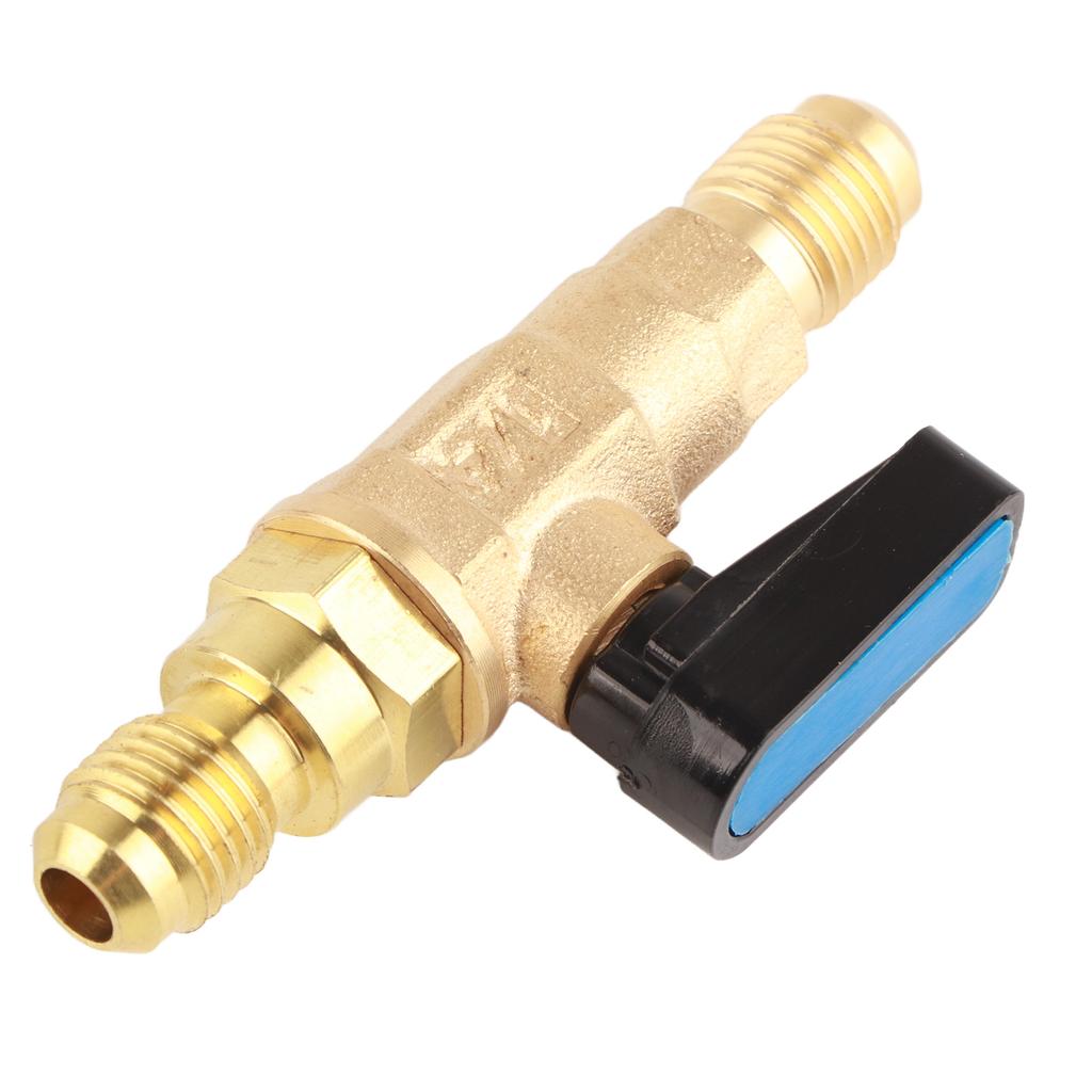 1 4SAE Air Conditioning Refrigerator Tools Refrigerant Control Valve Fitting Adapter Ball Valve
