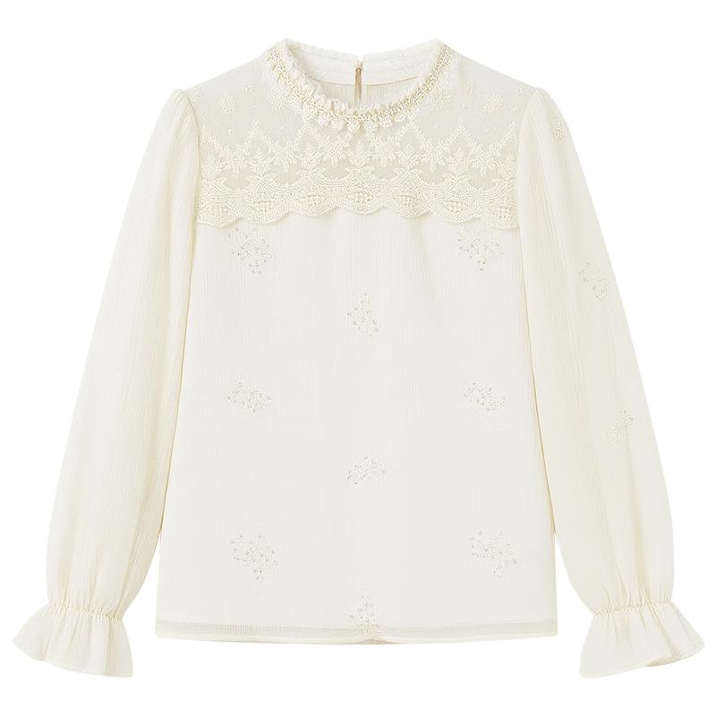 Elegant Stand Collar Lace Blouse