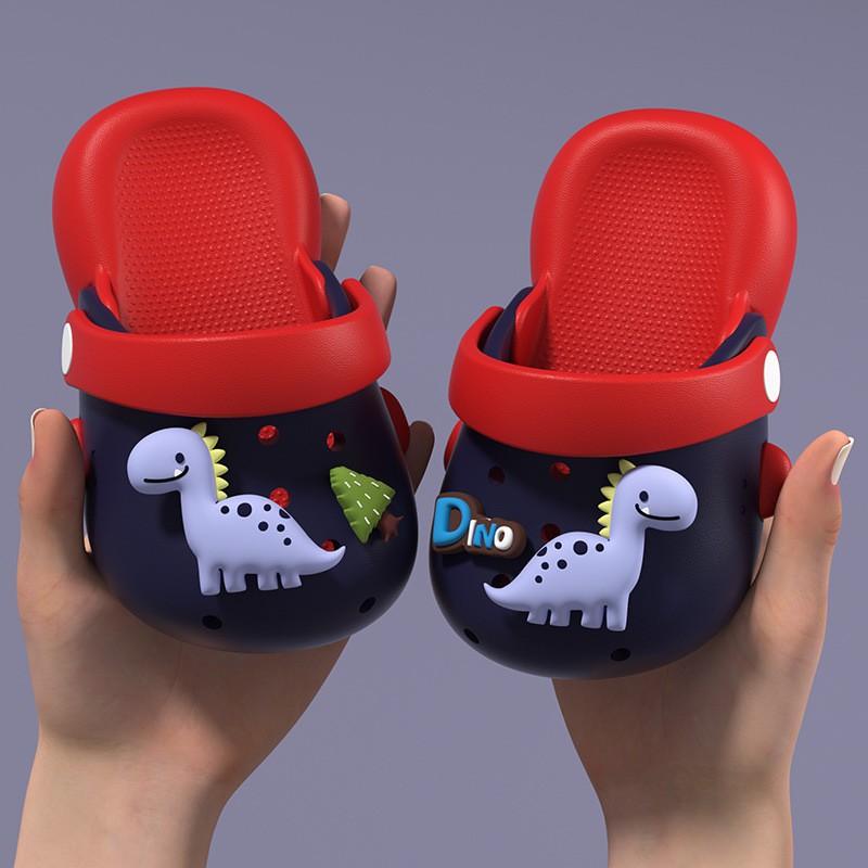 Kids Cartoon Dinosaur Clog Slippers Boys Girls Toddler Indoor Outdoor Non-Slip Sandals