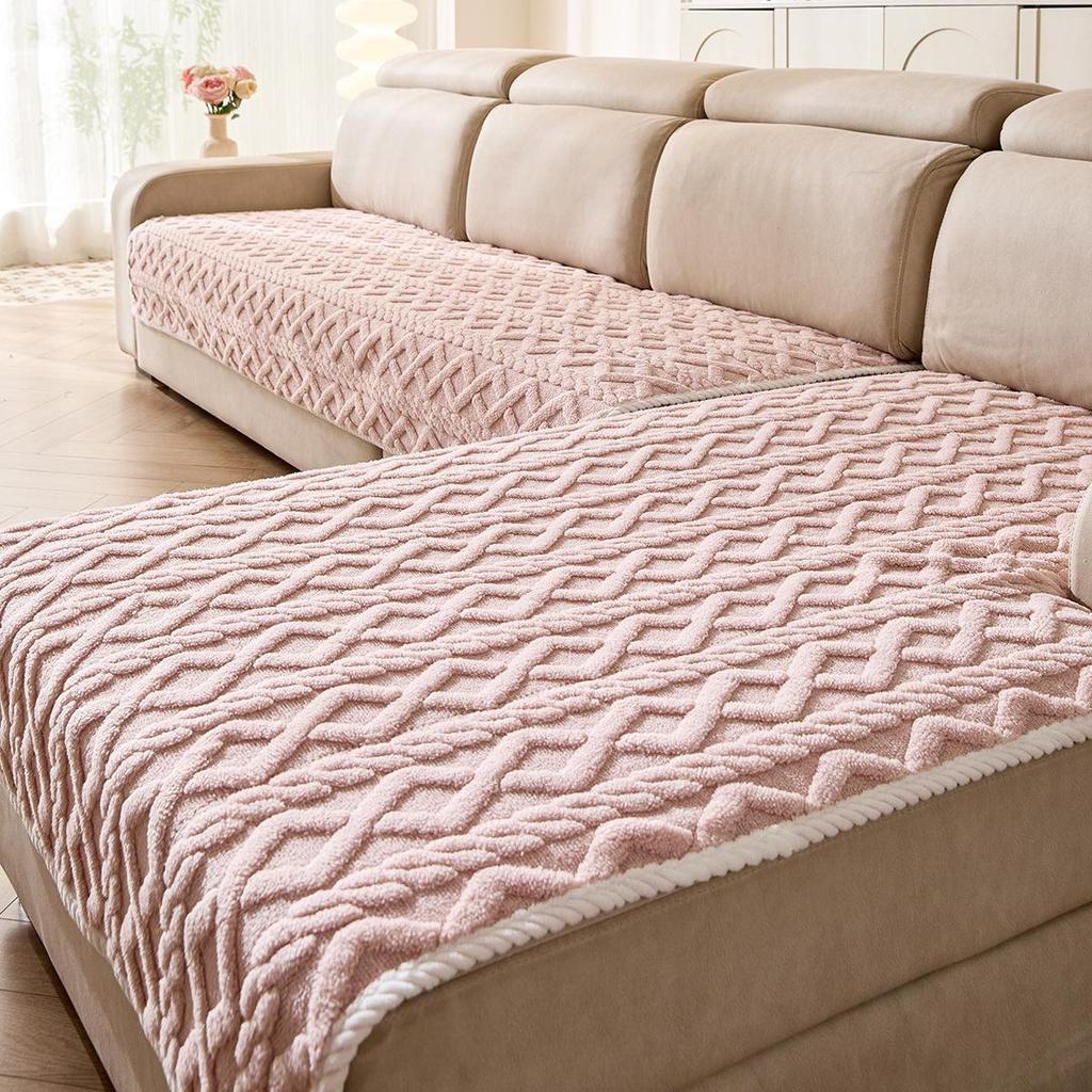 Winter Plush Sofa Cushion Set - Modern Anti-Slip Thickened Cover