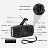 Solar Radio 2000mAh Battery Type C Charging Phone  Emergency Weather Radio IPX3 Water Proof Portable for Camping