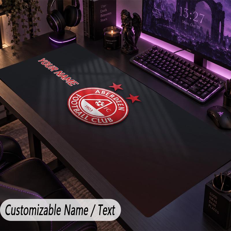 Custom Text Big Mousepad, Extended Desk Pad For Laptop Work GameAberdeen FC