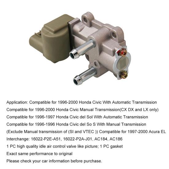 Durable Auto Idle Air Control Valve Replacement Car Accessories 16022-P2E-A51 16022-P2A-J01