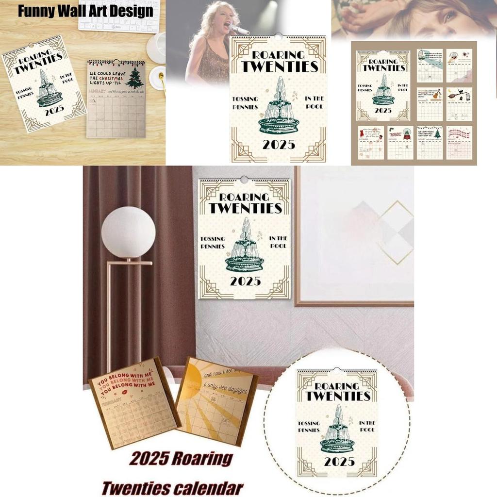Elegant 20-talskalender 2025 Pappersdesign För Modern Hem- Och Kontorsinredning