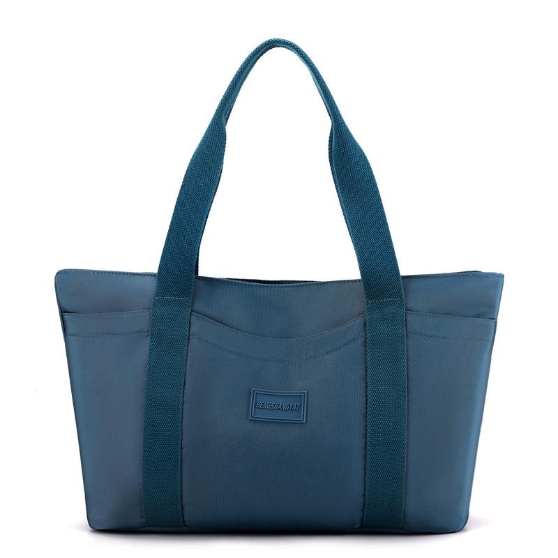 Women's Nylon Bag Large Capacity Tote Bag Multi-Pocket Lightweight Water-Repellent Handbag