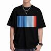 Global Warming Blue Red Stripe Pattern Short Sleeve Tee 100 Cotton Tshirt