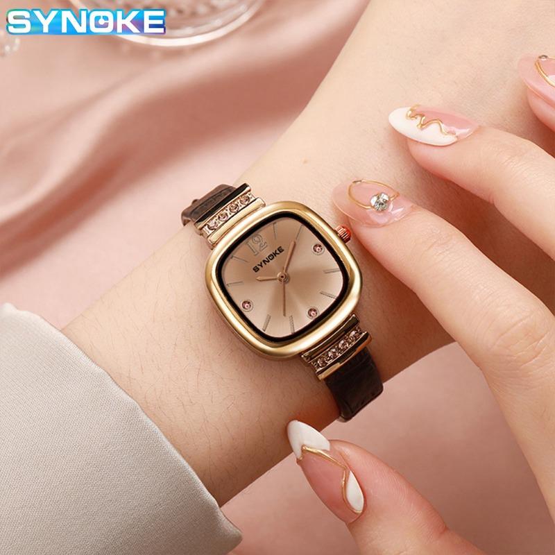 Top Brand New Women's Watch Light Luxury Retro Artistic Temperament Student Square Belt Quartz Watch with Diamond Wrist Watch