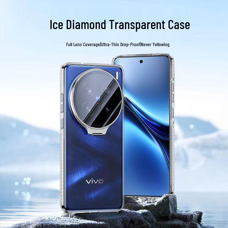 Vivo X300/X300Pro/X200Ultra Transparent Full-Coverage Stand Case