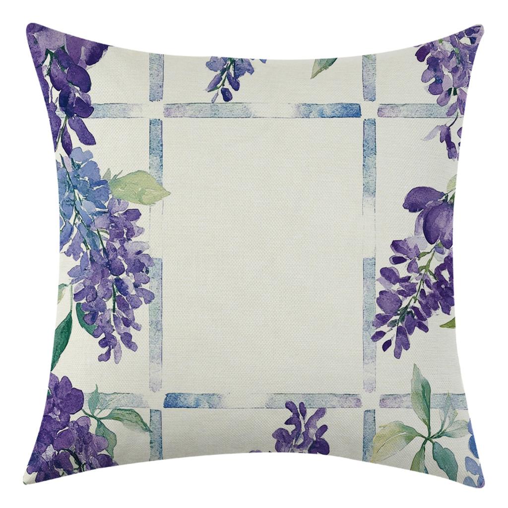 New Nordic Purple Floral Pillowcase for Living Room, Car and Bedroom Decoration