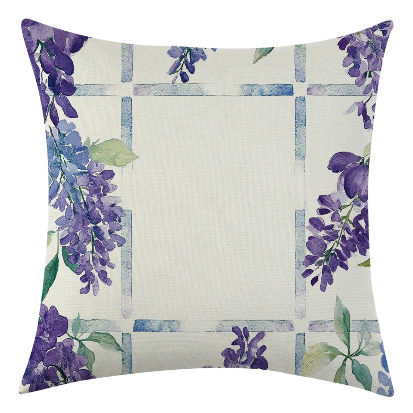 

New Nordic Purple Floral Pillowcase for Living Room, Car and Bedroom Decoration 45 * 45 separate pillow cover