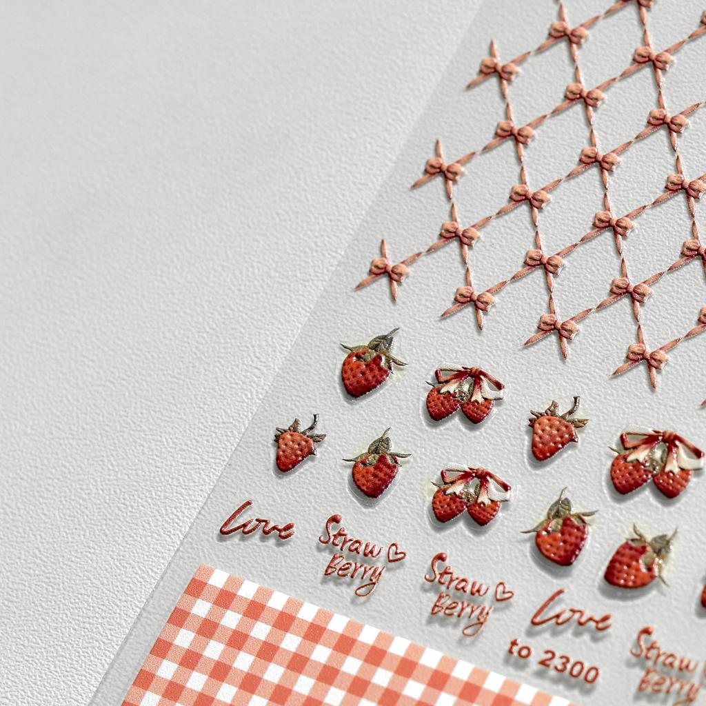 Fruit Party Nail Art Sticker Pineapple Pitaya Kiwi Fruit Apple Watermelon Strawberry Orange Pomegranate Peach Fig Manicure Decal