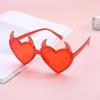 Rhinestones Halloween Cosplay Glasses Heart Shape UV Protection Sun Glasses  Party Props