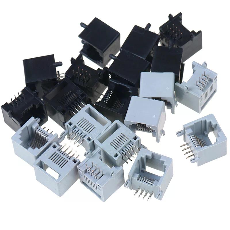 10pcs RJ45 8P8C Network Jack Socket Computer Internet PCB Jack Socket for Networking