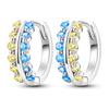 Silver Plated Hoop Earrings Moon Star Dreamcatcher Colored Zircon Fine Earring Jewelry Gift for Women