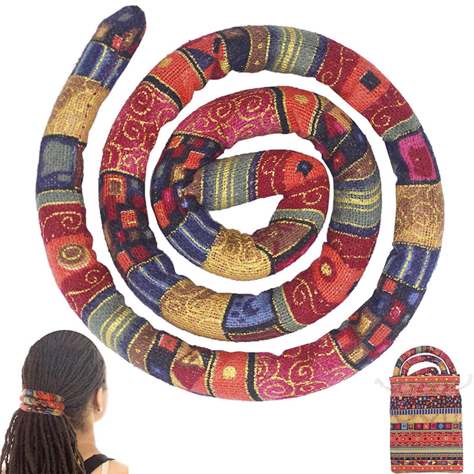 

Dreadlock Accessory Spiral Lock Hair Tie, Thick Hair Tie with Storage Bag, Red, Blue, Yellow Hair Bands for Women Men, Easy to Wrap, Suitable fo