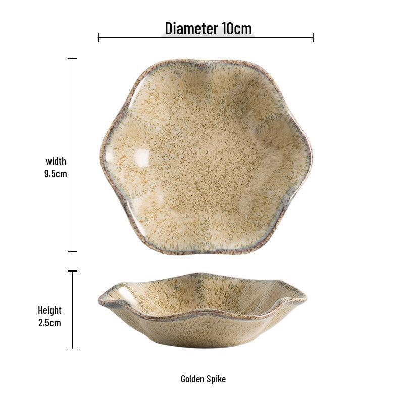 Japanese Lotus Leaf Soy Sauce & Vinegar Seasoning Dish - Small Underglaze Plate for Hot Pot & Barbecue