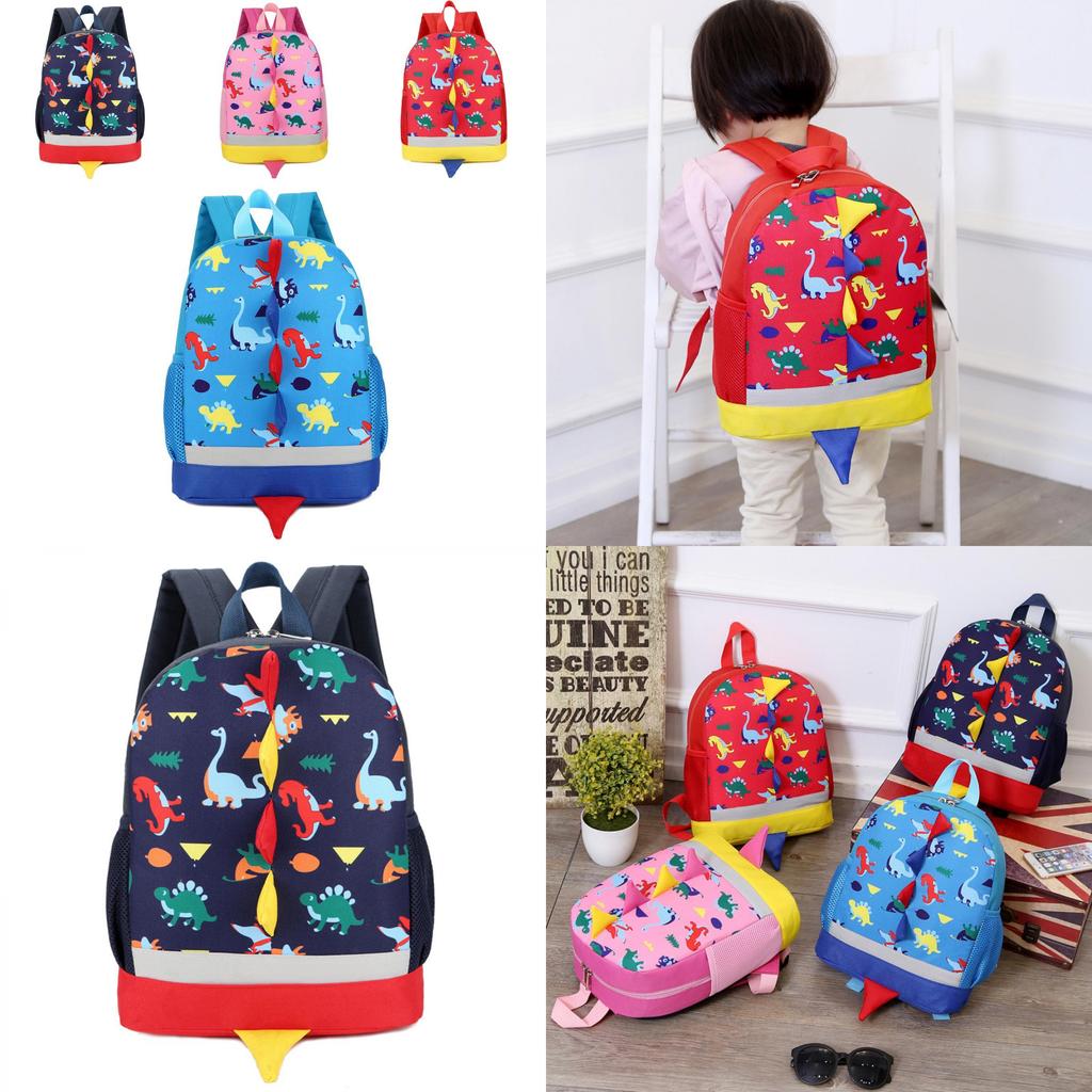 Cute Cartoon Animal Print Toddler Backpack Durable Nylon For Boys And Girls
