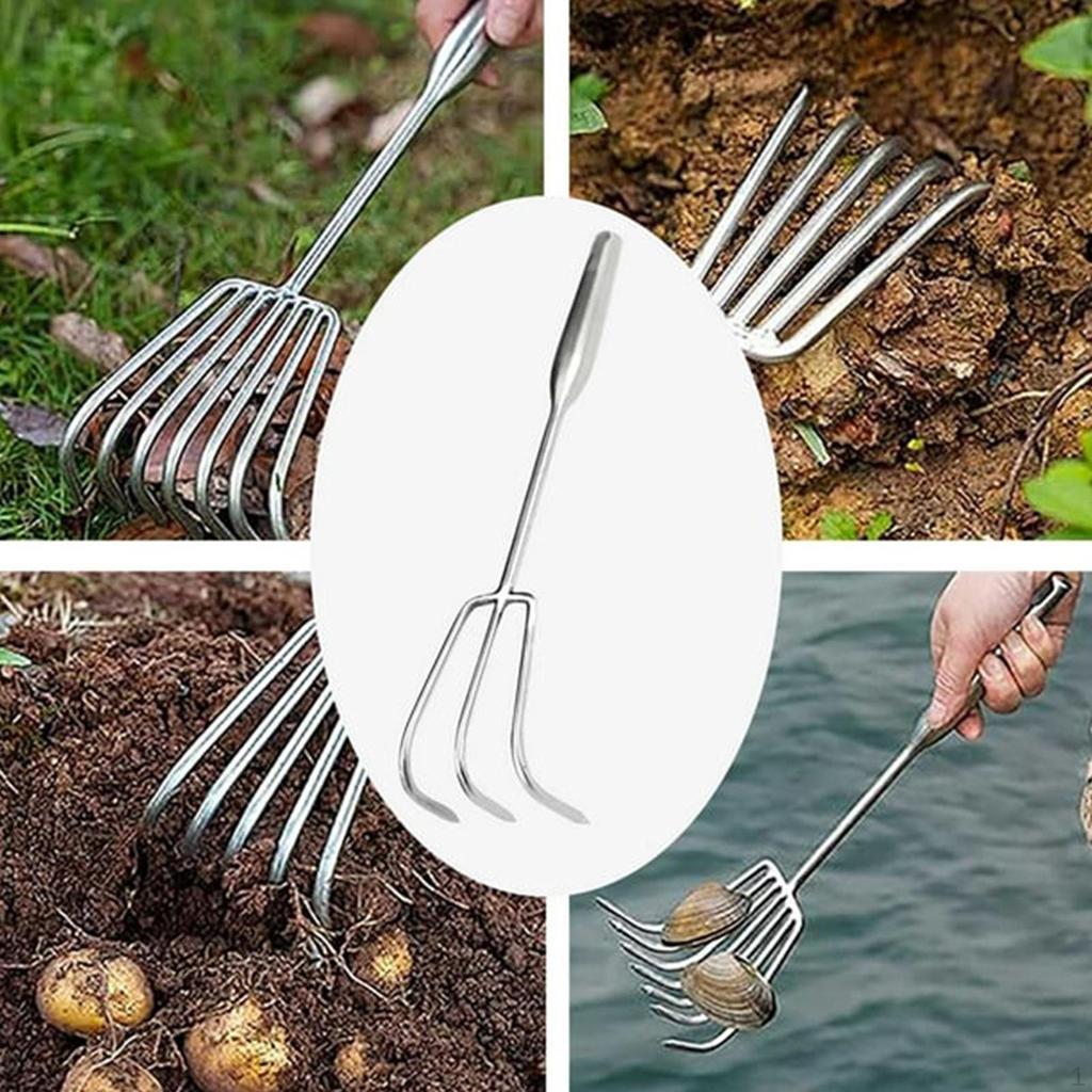 Garden Hand Rake Beach Sand Digging Tool Compact Practical Multifunctional Gardening Soil