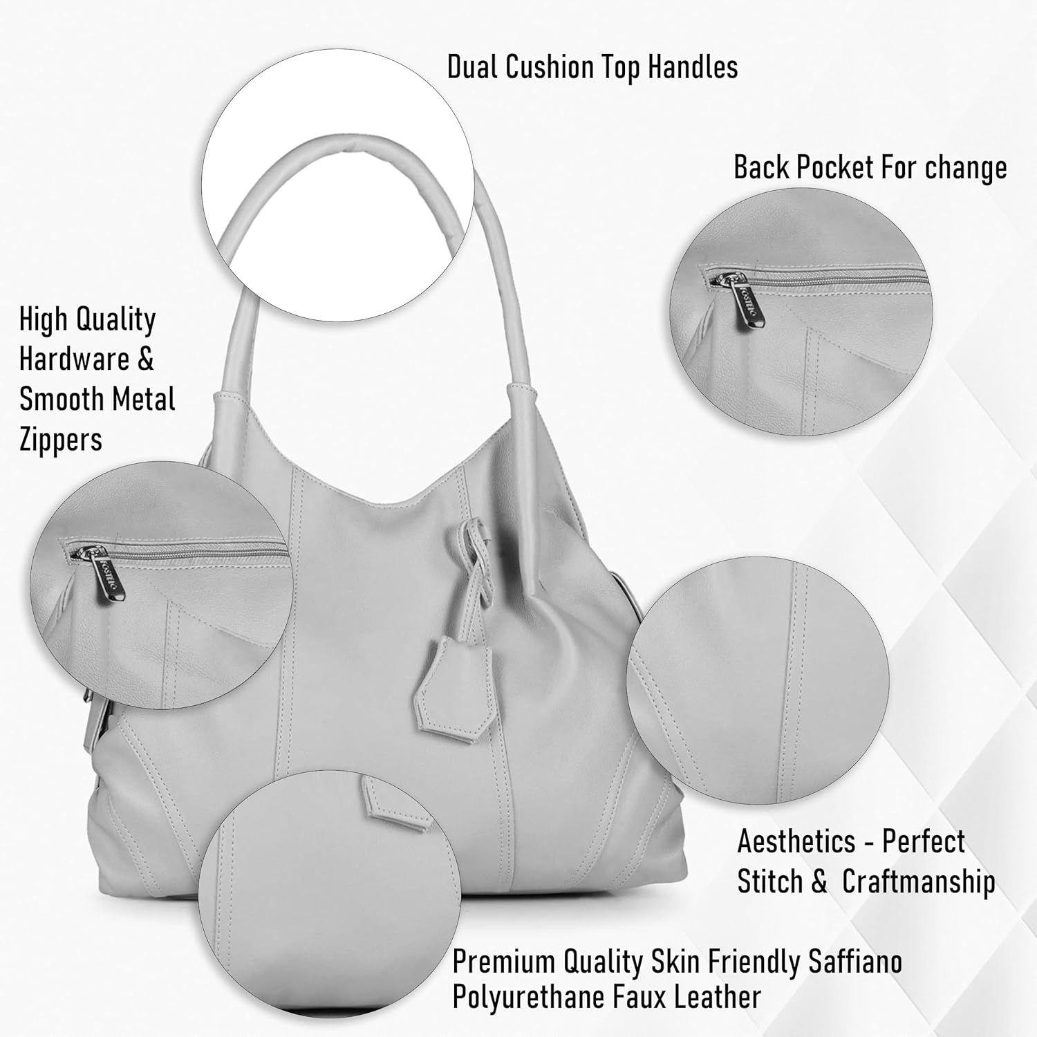 Женская сумка из искусственной кожи (большой) 12 x 17 x 6 in серый — фото 14