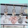 Creative Diy Pearl Chain Double-sided Camellia Keychain Fashionable Car Keychain Pendant For Women
